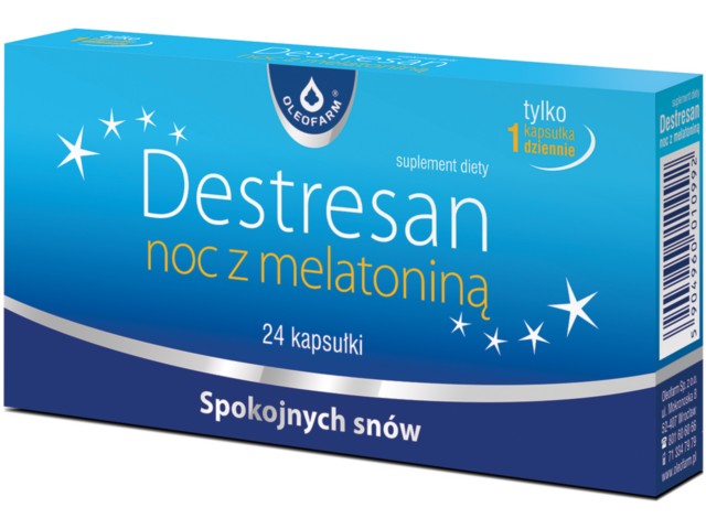 Destresan Noc z melatoniną interakcje ulotka kapsułki  24 kaps.