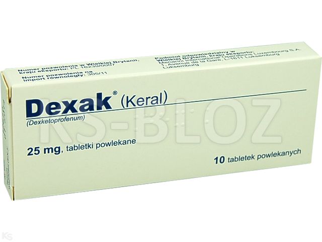 Dexak interakcje ulotka tabletki powlekane 25 mg 10 tabl. | blister w pudeł.
