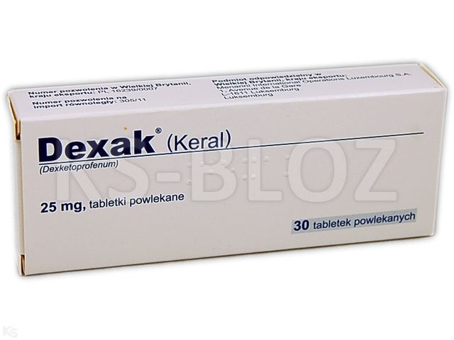 Dexak interakcje ulotka tabletki powlekane 25 mg 30 tabl. | blister