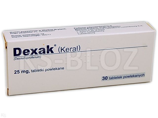 Dexak interakcje ulotka tabletki powlekane 25 mg 30 tabl. (blist.)