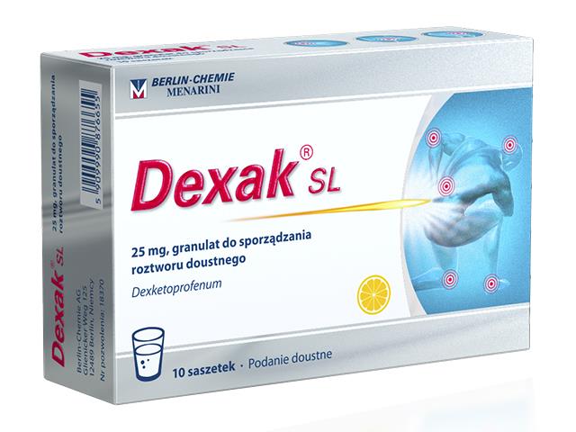 Dexak Sl interakcje ulotka granulat do sporządzania roztworu doustnego 25 mg 10 sasz.