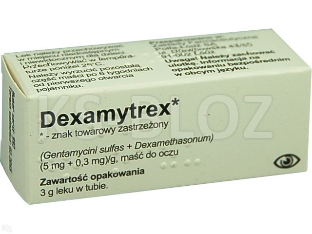 Dexamytrex interakcje ulotka maść do oczu (5mg+300mcg)/g 