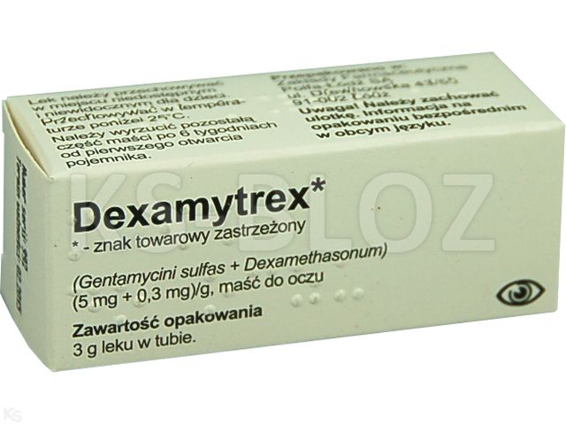 Dexamytrex interakcje ulotka maść do oczu (5mg+300mcg)/g 3 g | tuba