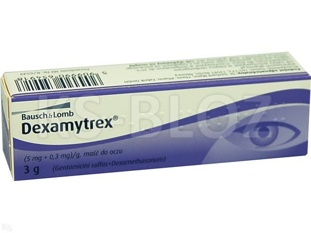 Dexamytrex interakcje ulotka maść do oczu (5mg+300mcg)/g 3 g (tub.)