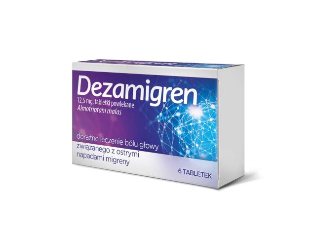 Dezamigren interakcje ulotka tabletki powlekane 12,5 mg 6 tabl.