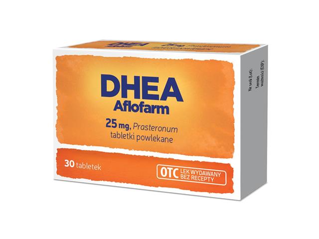 DHEA Aflofarm interakcje ulotka tabletki powlekane 25 mg 30 tabl. | 2 blist.po 15 szt.