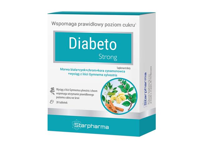 Diabeto Strong interakcje ulotka tabletki  30 tabl.