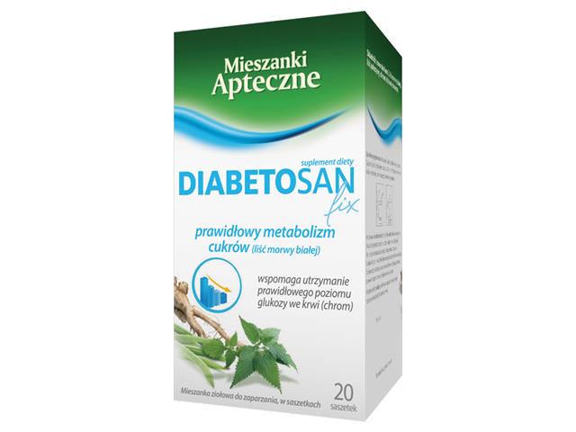 Diabetosan Fix interakcje ulotka zioła do zaparzania w saszetkach  20 sasz. po 2 g