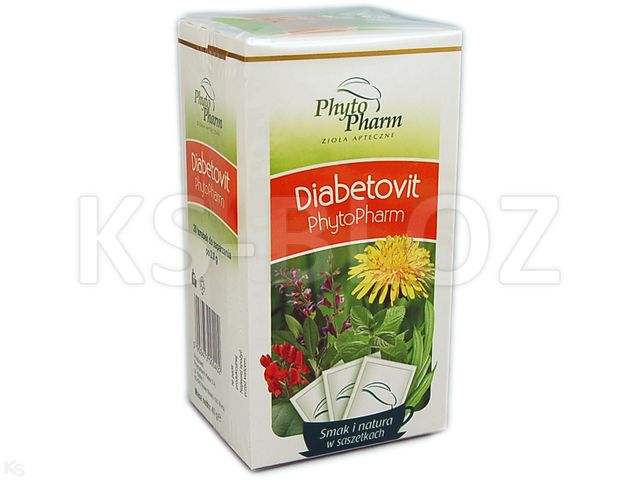 Diabetovit Phytopharm interakcje ulotka zioła do zaparzania w saszetkach - 20 sasz.
