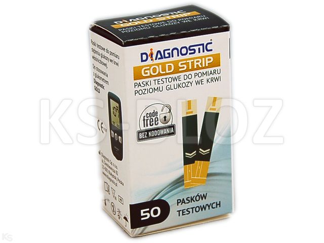 Diagnostic Gold Strip interakcje ulotka test paskowy  50 pask.