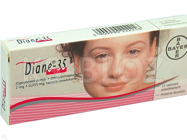 Diane-35 interakcje ulotka tabletki powlekane 2mg+35mcg 