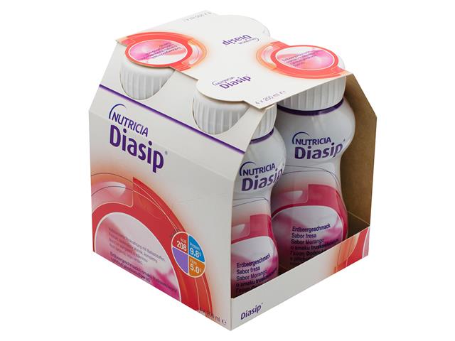 Diasip o smaku truskawkowym interakcje ulotka płyn  800 ml (4 szt. po 200 ml)