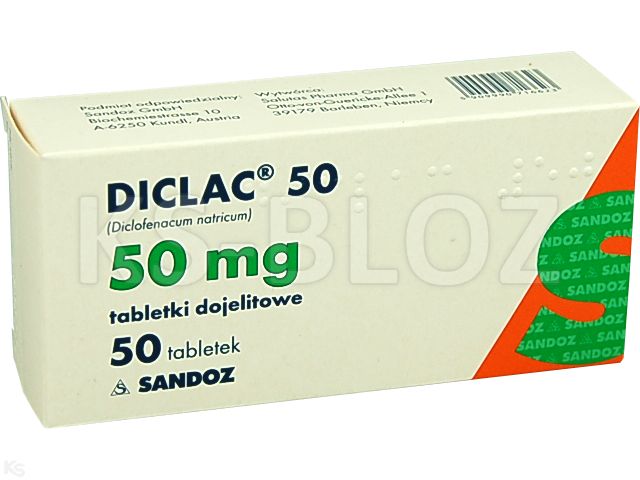 Diclac 50 interakcje ulotka tabletki dojelitowe 50 mg 50 tabl. | 5 blist.po 10 szt.