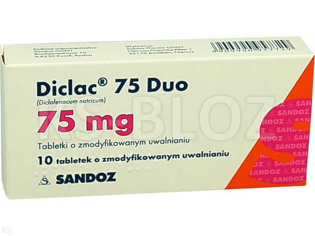 Diclac 75 Duo interakcje ulotka tabletki o zmodyfikowanym uwalnianiu 75 mg 10 tabl. | blister
