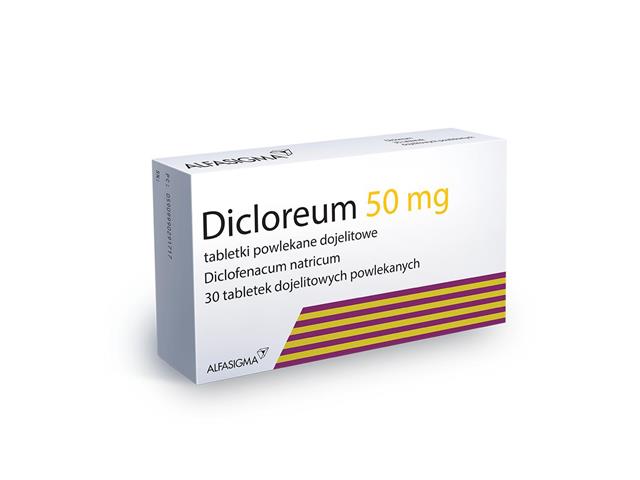 Dicloreum interakcje ulotka tabletki powlekane dojelitowe 50 mg 30 tabl.