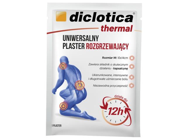 Diclotica Thermal Plaster uniwersalny rozgrzewający M (10 x 14 cm) interakcje ulotka   1 szt.