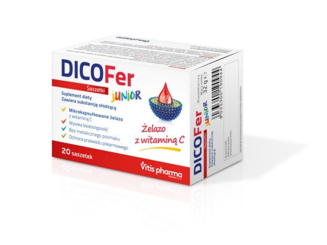 Dicofer Junior interakcje ulotka proszek - 20 sasz.