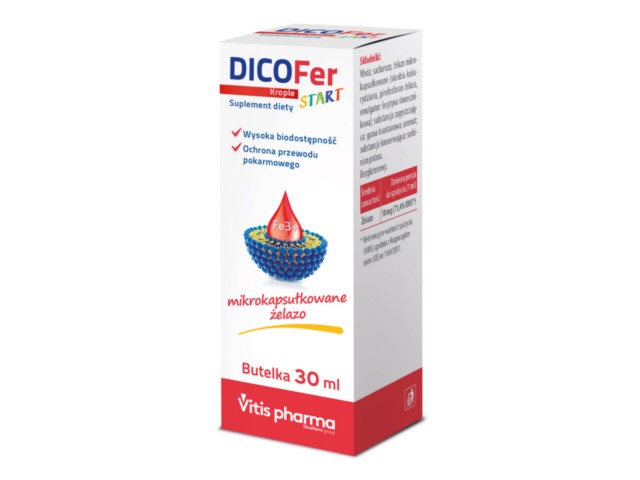 Dicofer Start interakcje ulotka krople - 30 ml