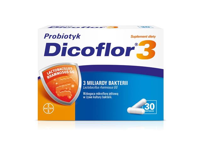 Dicoflor 3 interakcje ulotka kapsułki  30 kaps.