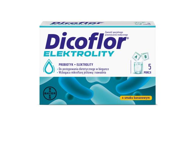 Dicoflor Elektrolity interakcje ulotka proszek do sporządzania zawiesiny doustnej  10 sasz. (5 porcji po 2 sasz.)