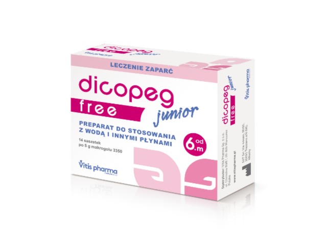 Dicopeg Junior Free interakcje ulotka proszek do sporządzania zawiesiny doustnej  14 sasz. po 5 g