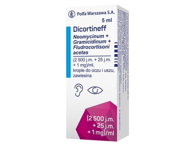 Dicortineff interakcje ulotka krople do oczu i uszu, zawiesina (2500j.m.+25j.m.+1mg)/ml 5 ml