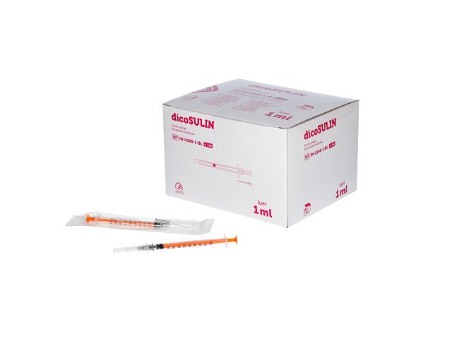 dicoSULIN Luer Strzykawka insulinowa 1 ml z igłą 0,4 x 13 mm U-100 interakcje ulotka strzykawka - 32 op. po 100 szt.