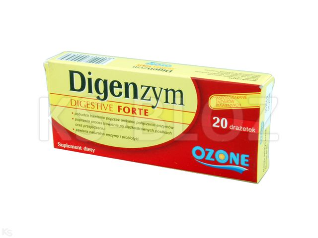 Digenzym Digestive Forte interakcje ulotka drażetki  20 draż.