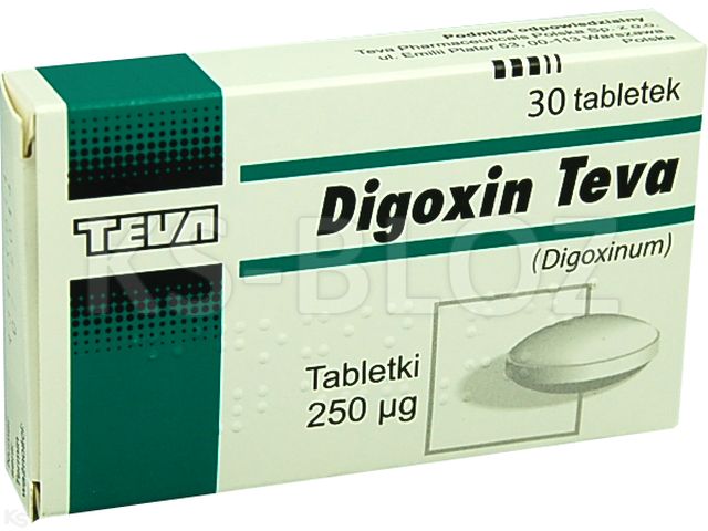 Digoxin Teva interakcje ulotka tabletki 0,25 mg 30 tabl.