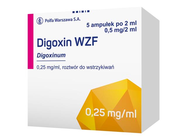 Digoxin WZF interakcje ulotka roztwór do wstrzykiwań 250 mcg/ml 5 amp. po 2 ml