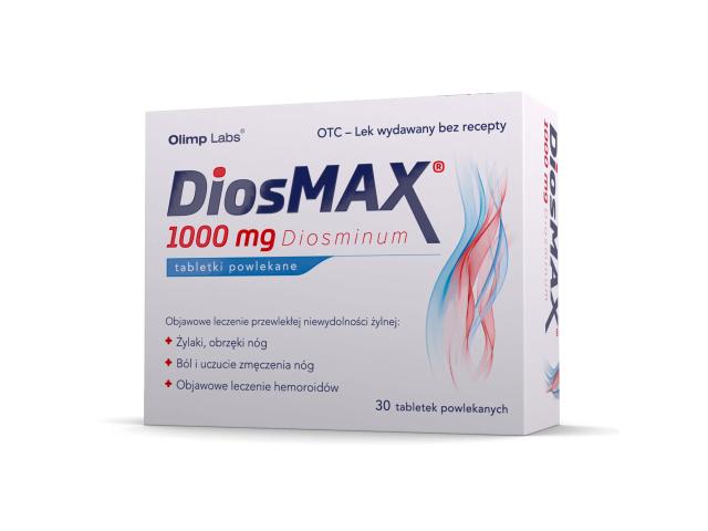 Diosmax interakcje ulotka tabletki powlekane 1 g 30 tabl.