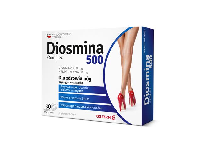 Diosmina 500 Complex interakcje ulotka tabletki - 30 tabl.
