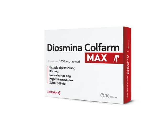 Diosmina Colfarm Max interakcje ulotka tabletki 1 g 30 tabl.