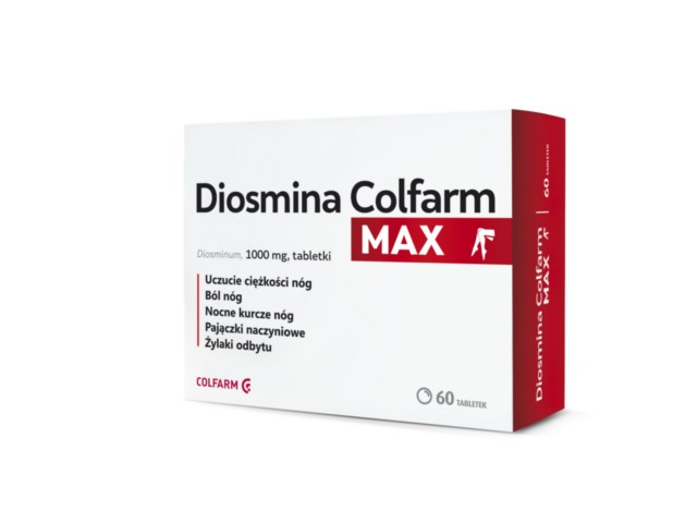 Diosmina Colfarm Max interakcje ulotka tabletki 1 g 60 tabl.