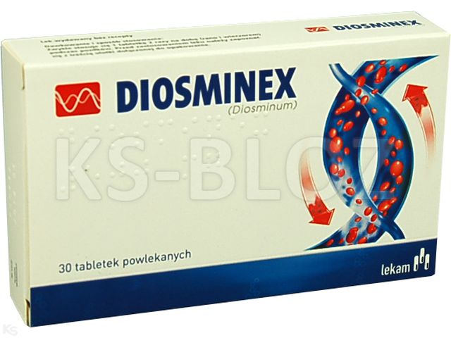 Diosminex interakcje ulotka tabletki powlekane 500 mg 30 tabl. (2 blist. po 15 tabl.)