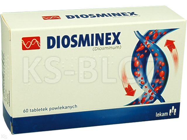 Diosminex interakcje ulotka tabletki powlekane 500 mg 60 tabl. (4 blist. po 15 tabl.)