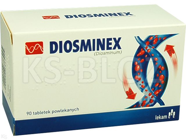 Diosminex interakcje ulotka tabletki powlekane 500 mg 90 tabl. | 6 blist.po 15 szt.