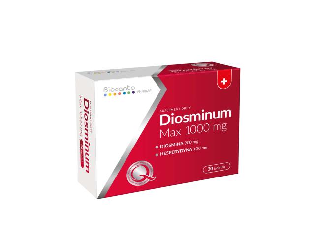 Diosminum Max 1000 mg interakcje ulotka tabletki  30 tabl.