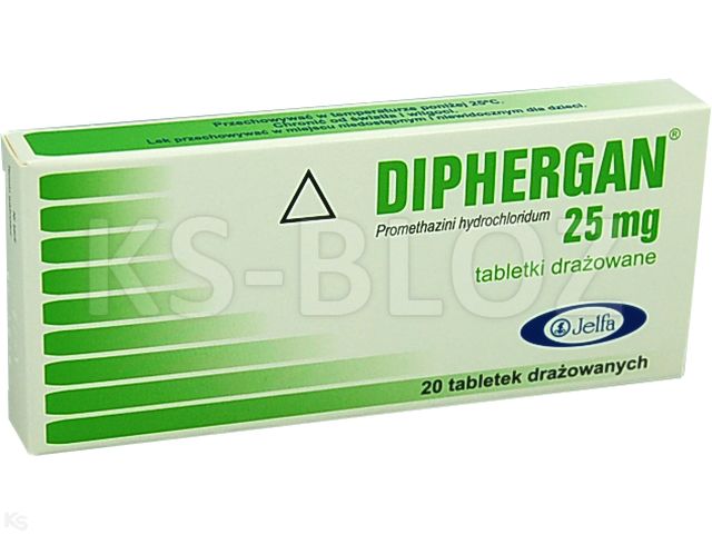 Diphergan interakcje ulotka tabletki drażowane 25 mg 20 draż.