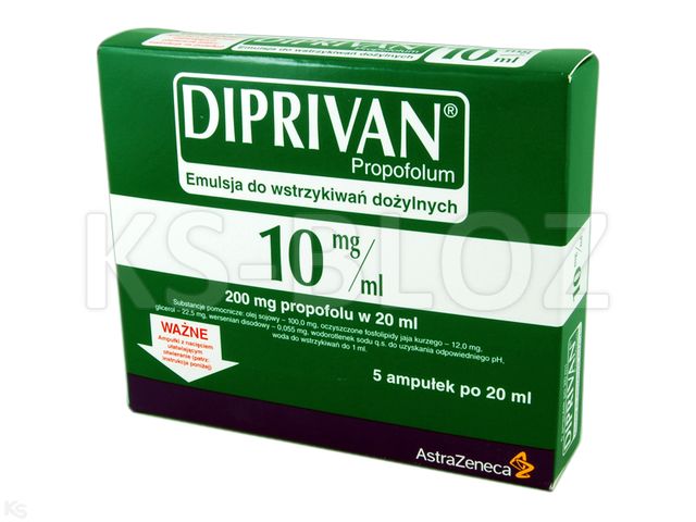 Diprivan interakcje ulotka emulsja do wstrzykiwań 10 mg/ml 5 amp. po 20 ml