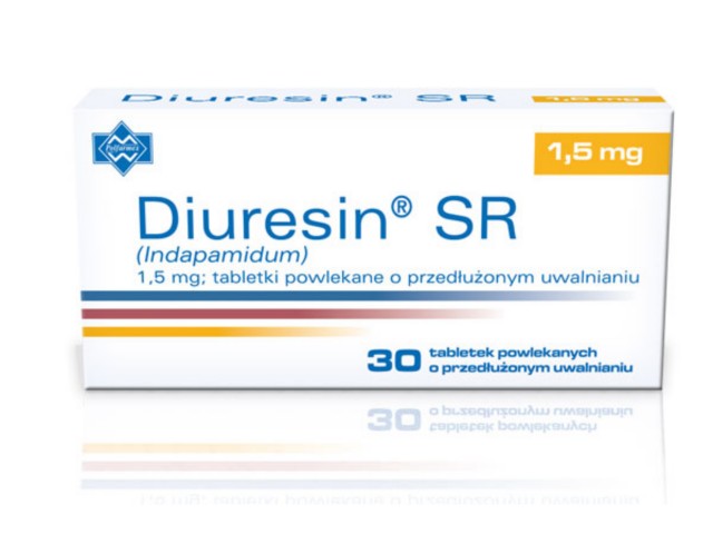 Diuresin SR interakcje ulotka tabletki powlekane o przedłużonym uwalnianiu 1,5 mg 30 tabl. | 2 blist.po 15 szt.