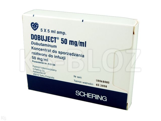 Dobuject interakcje ulotka koncentrat do sporządzania roztworu do infuzji 250 mg/5ml 5 amp. po 5 ml