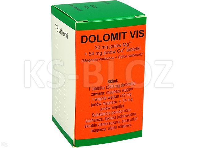 Dolomit Vis interakcje ulotka tabletki 32mg+54mg 72 tabl.