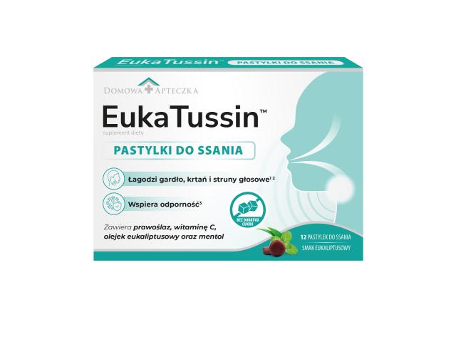 Domowa Apteczka EukaTussin Pastylki do ssania interakcje ulotka pastylki do ssania - 12 pastyl.