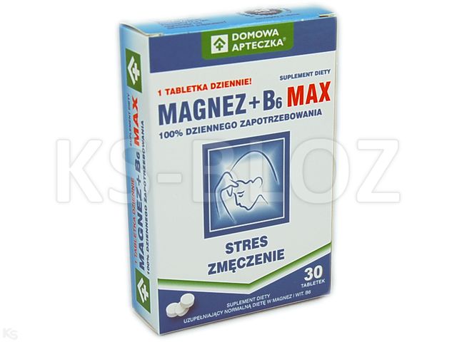 Domowa Apteczka Magnez + B6 Max interakcje ulotka   30 tabl. | blister