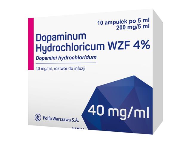 Dopaminum Hydrochloridum WZF 4% interakcje ulotka roztwór do infuzji 40 mg/ml 10 amp. po 5 ml