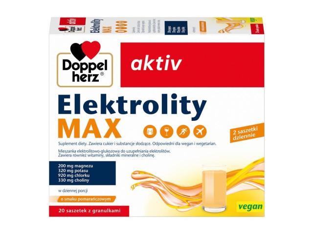 Doppelherz Aktiv Elektrolity Max interakcje ulotka saszetka - 20 sasz.