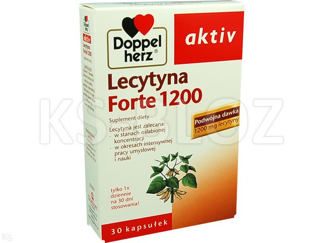 Doppelherz Aktiv Lecytyna 1200 Forte interakcje ulotka kapsułki  30 kaps.