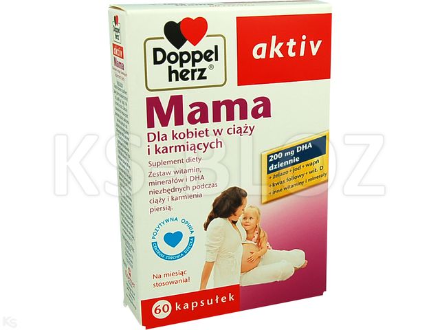 Doppelherz Aktiv Mama dla kobiet w ciąży i karmiących interakcje ulotka kapsułki  60 kaps.