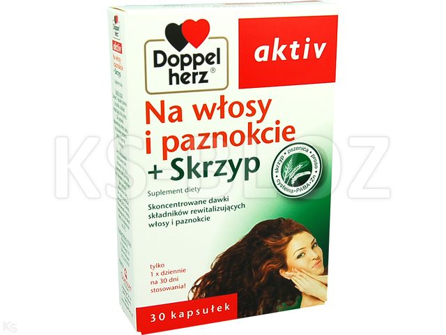 Doppelherz Aktiv Na Włosy I Paznokcie + Skrzyp interakcje ulotka kapsułki  30 kaps.